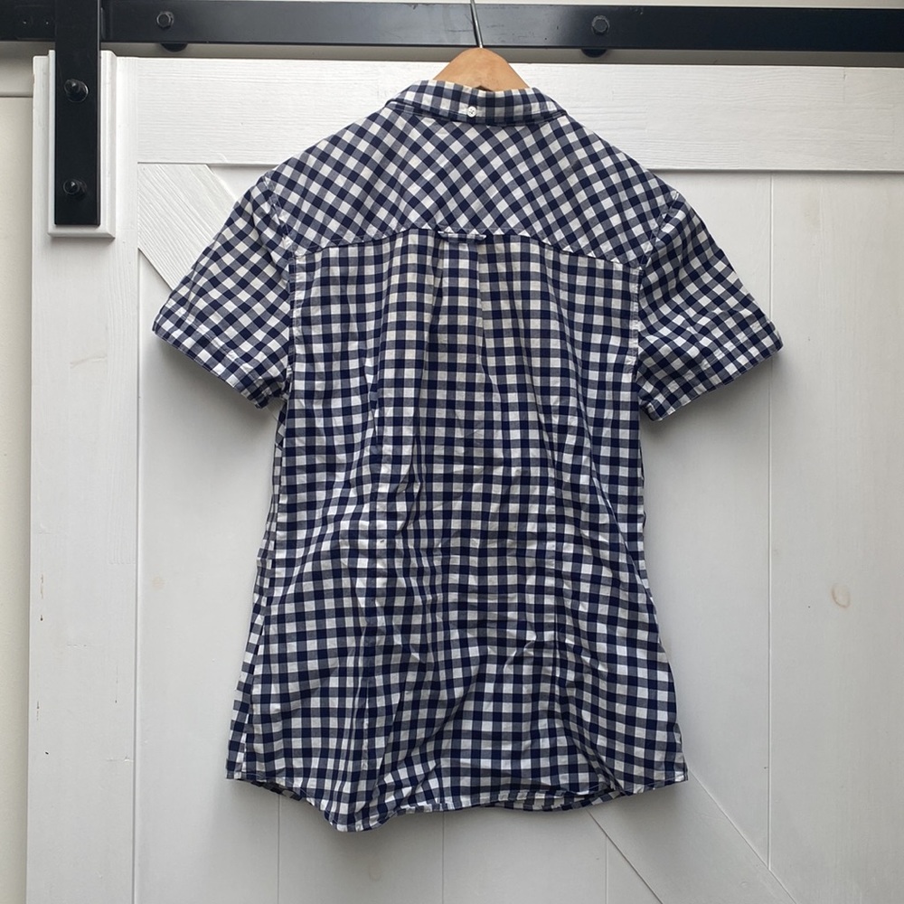Fred Perry button up US size 8. Gingham navy white check collared shirt - Picture 4 of 4